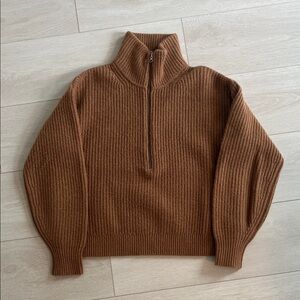 Camel Half-Zip Sweater